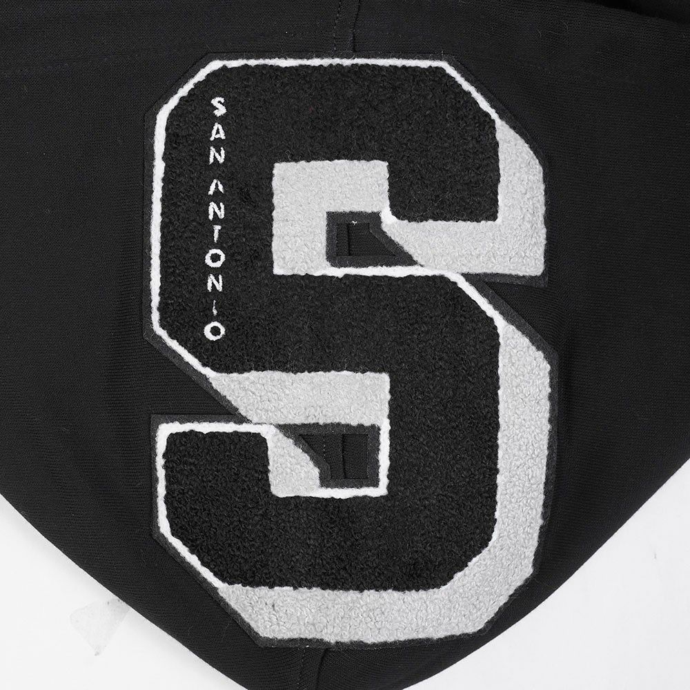 Pro Standard Men's San Antonio Spurs Black Rib Mash Up Fleece Pullover Hoodie product image