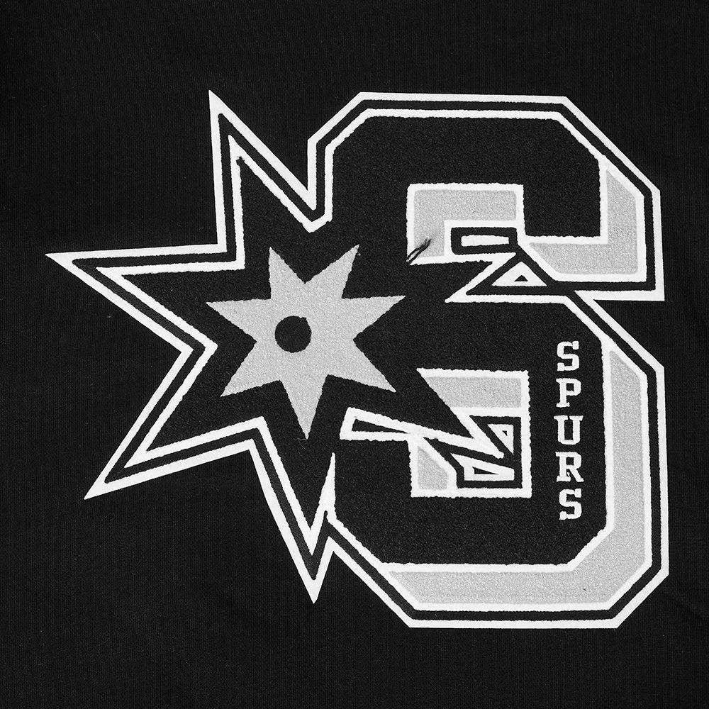 Pro Standard Men's San Antonio Spurs Black Mash Up Rib Fleece Crewneck Sweatshirt product image