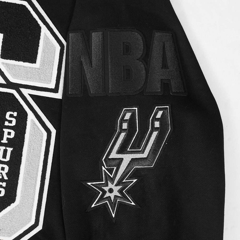 Pro Standard Men's San Antonio Spurs Black Mash Up Rib Fleece Crewneck Sweatshirt product image