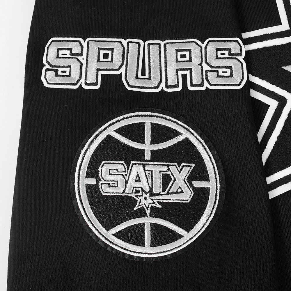 Pro Standard Men's San Antonio Spurs Black Mash Up Rib Fleece Crewneck Sweatshirt product image