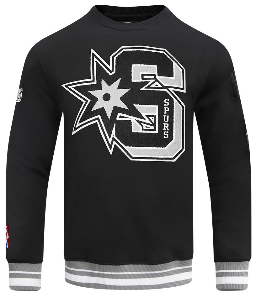 Pro Standard Men's San Antonio Spurs Black Mash Up Rib Fleece Crewneck Sweatshirt product image