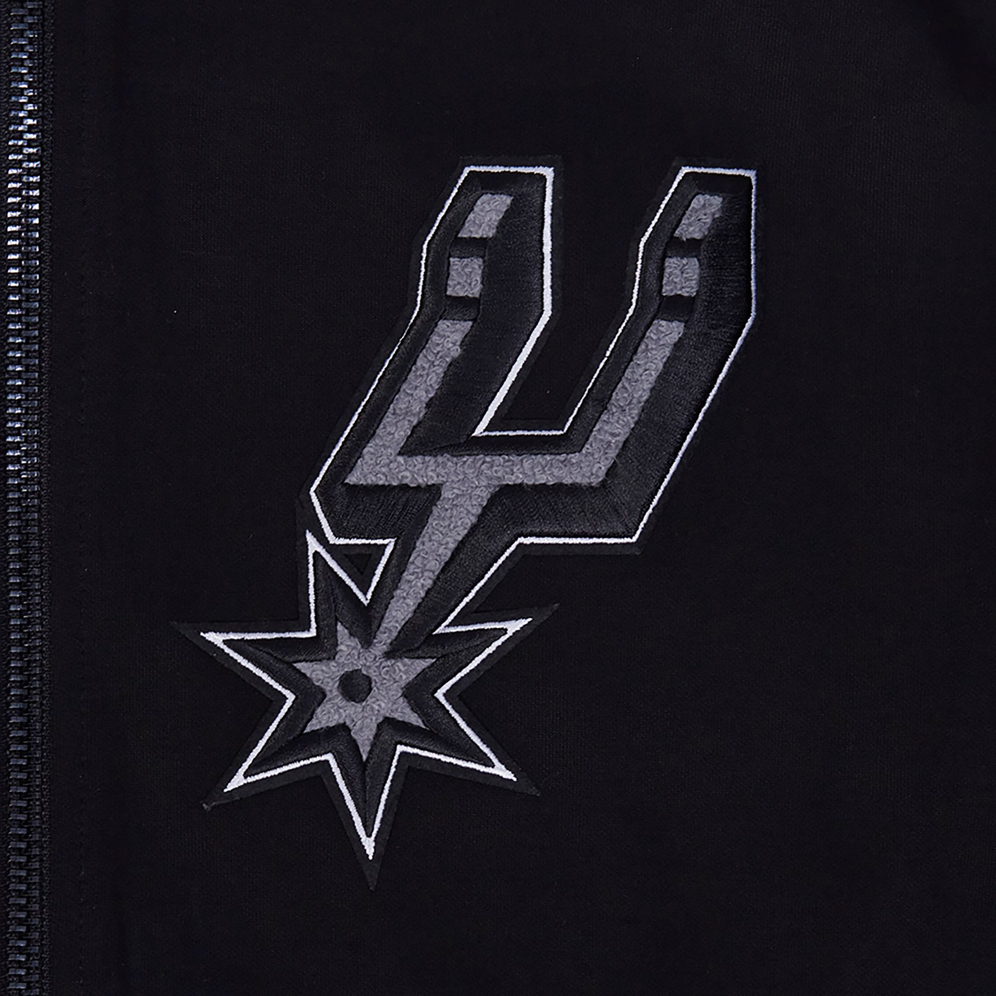 Pro Standard Men's San Antonio Spurs Black Classic Chenille Full Zip Hoodie product image