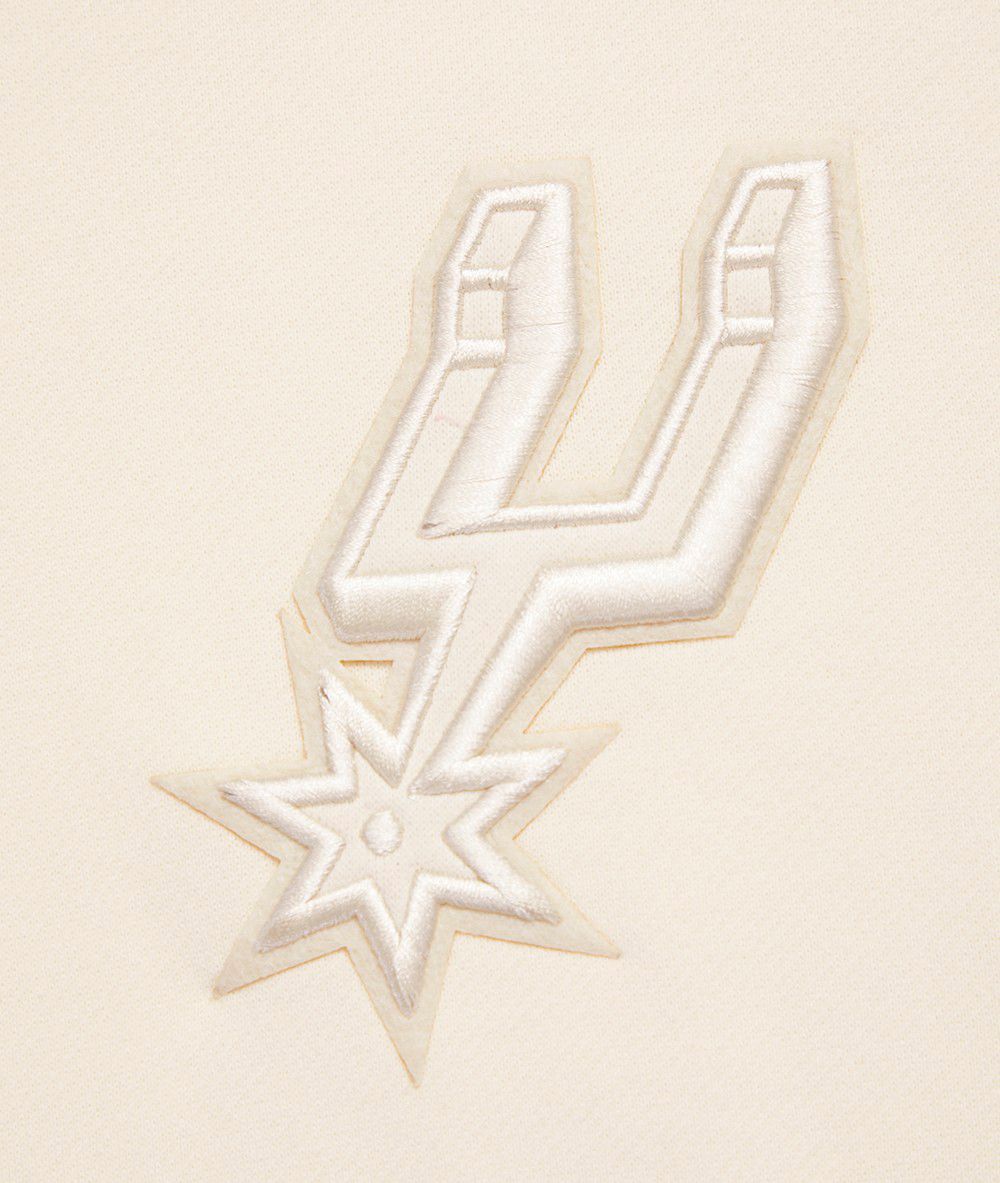Pro Standard Men's San Antonio Spurs Off White Neutral Drop Shoulder Fleece Hoodie product image