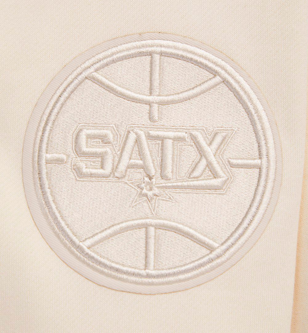 Pro Standard Men's San Antonio Spurs Off White Neutral Drop Shoulder Fleece Hoodie product image
