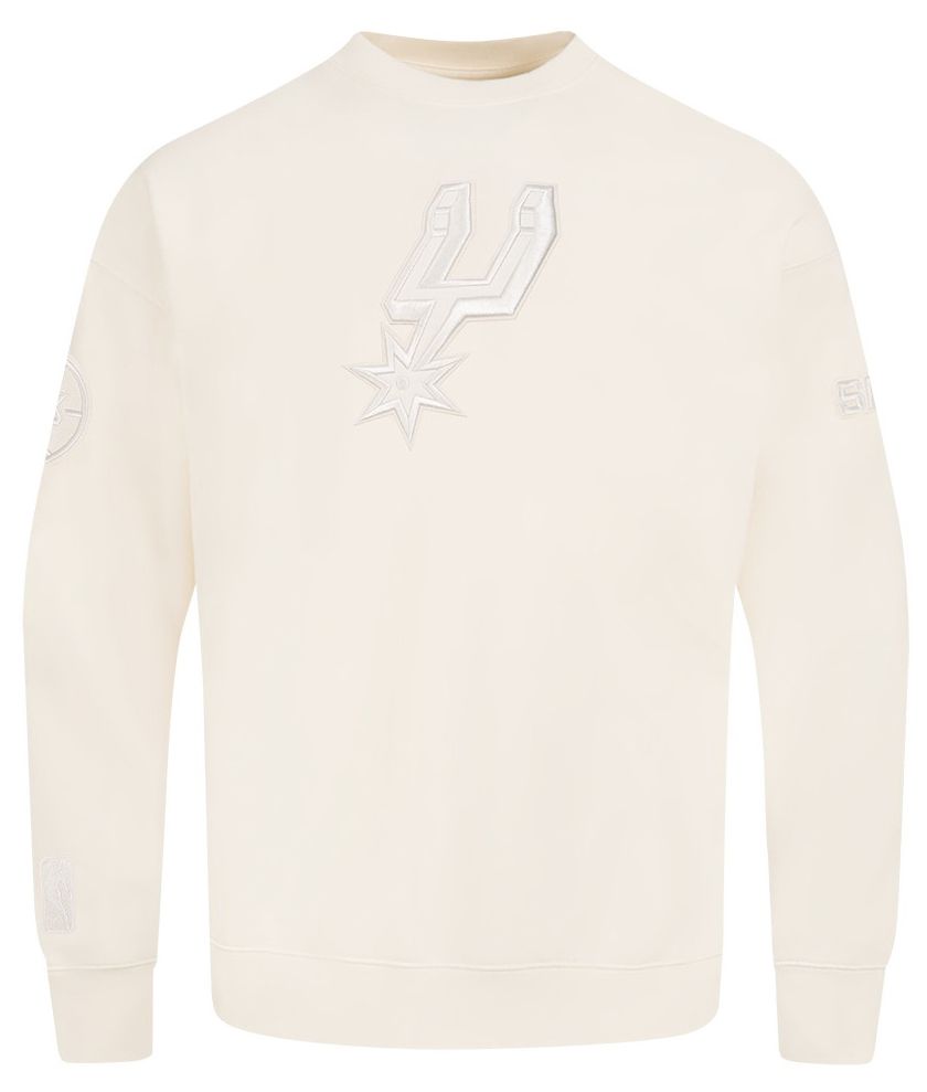 Pro Standard Men's San Antonio Spurs Off White Neutral Drop Shoulder Fleece Crewneck Sweatshirt product image