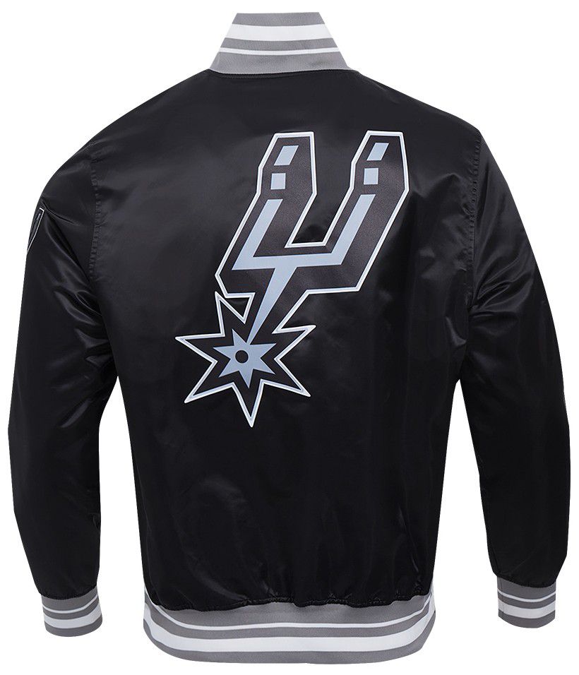 Pro Standard Men's San Antonio Spurs Black Script Tail Satin Jacket product image
