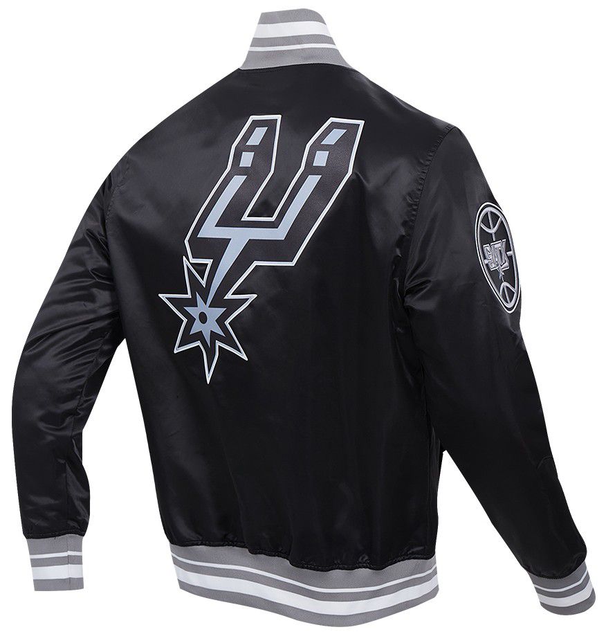 Pro Standard Men's San Antonio Spurs Black Script Tail Satin Jacket product image