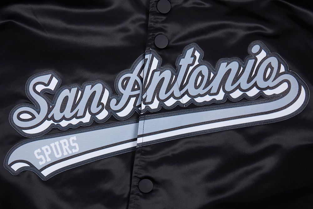 Pro Standard Men's San Antonio Spurs Black Script Tail Satin Jacket product image