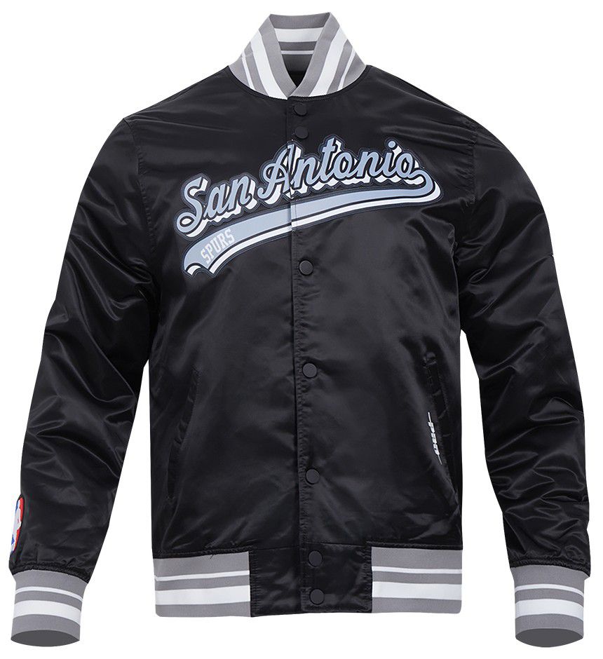 Pro Standard Men's San Antonio Spurs Black Script Tail Satin Jacket product image