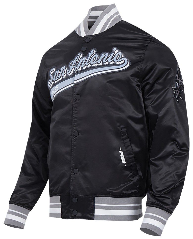 Pro Standard Men's San Antonio Spurs Black Script Tail Satin Jacket product image