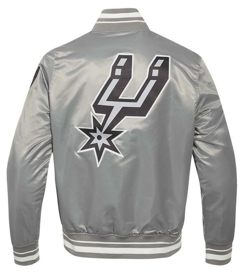 Pro Standard Men's San Antonio Spurs Grey Script Tail Satin Jacket product image