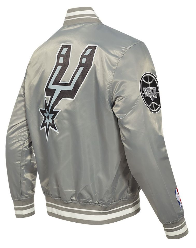 Pro Standard Men's San Antonio Spurs Grey Script Tail Satin Jacket product image