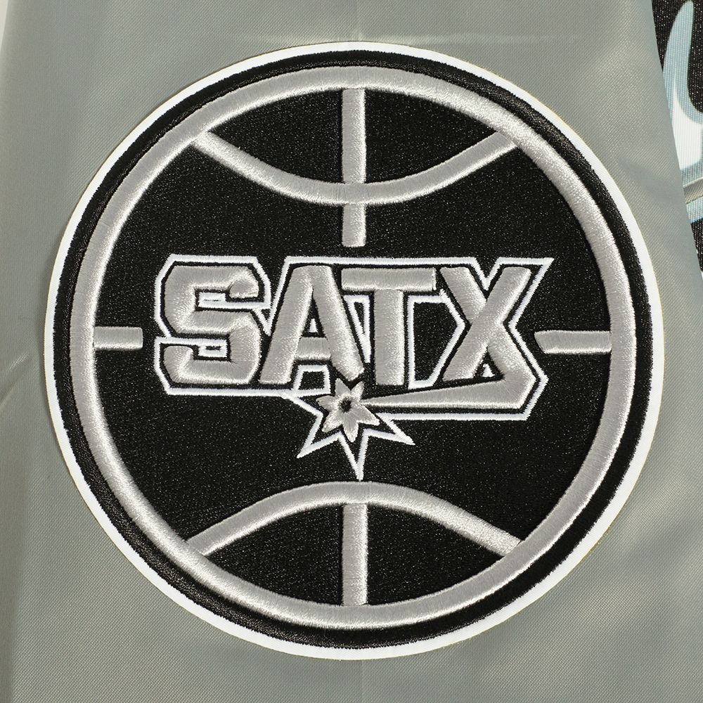 Pro Standard Men's San Antonio Spurs Grey Script Tail Satin Jacket product image