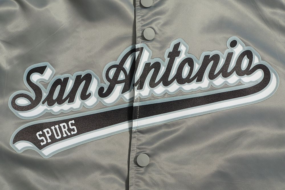 Pro Standard Men's San Antonio Spurs Grey Script Tail Satin Jacket product image