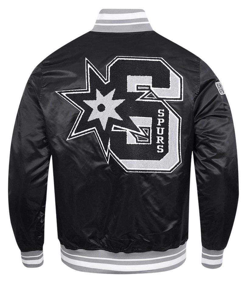 Pro Standard Men's San Antonio Spurs Black Mash Up Satin Jacket product image