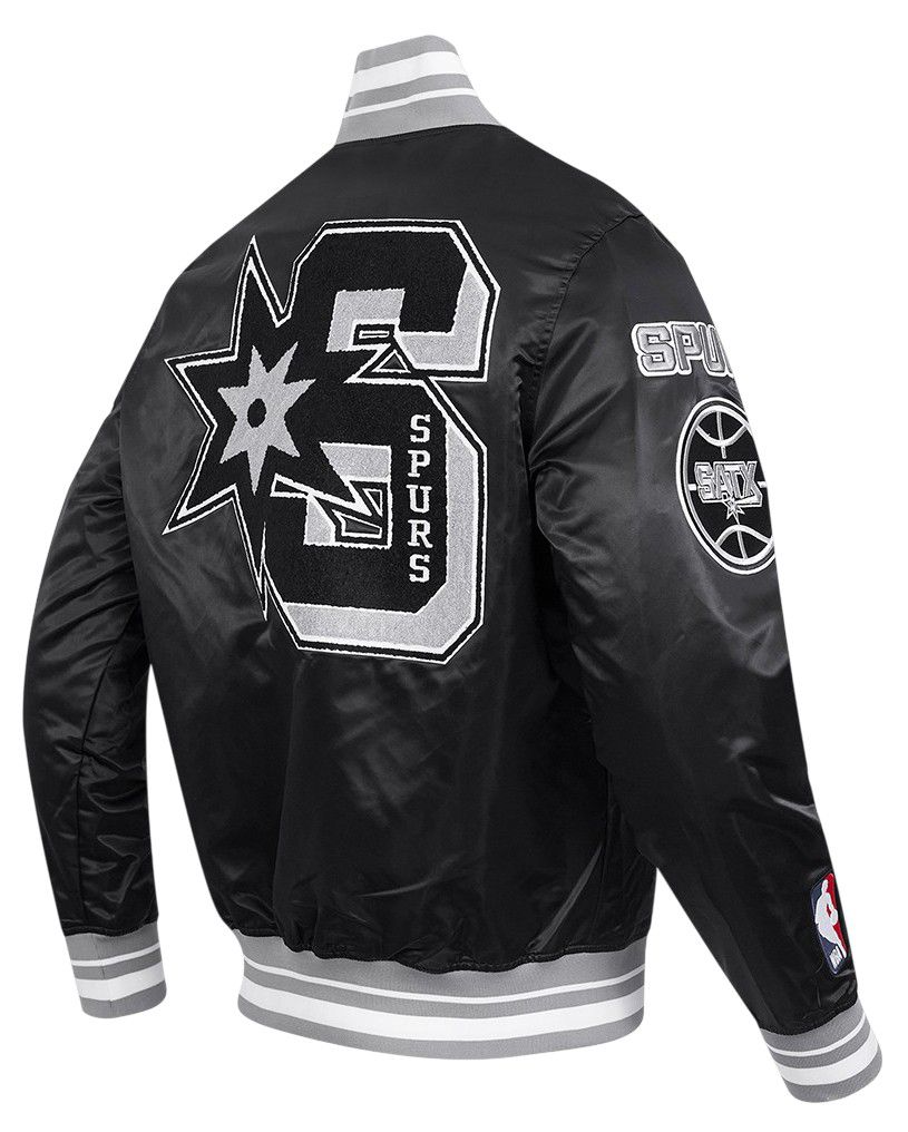 Pro Standard Men's San Antonio Spurs Black Mash Up Satin Jacket product image