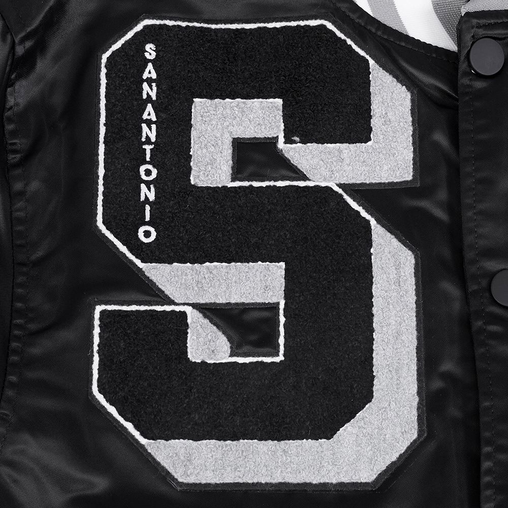Pro Standard Men's San Antonio Spurs Black Mash Up Satin Jacket product image