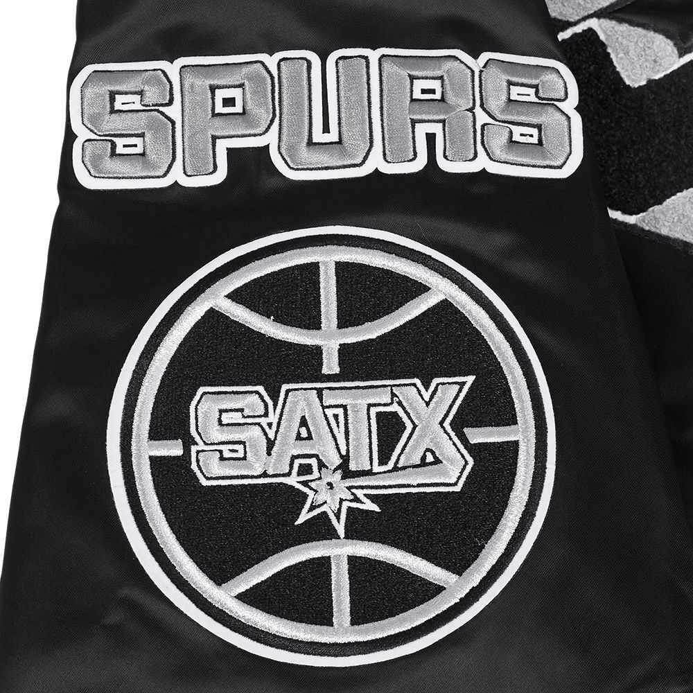 Pro Standard Men's San Antonio Spurs Black Mash Up Satin Jacket product image