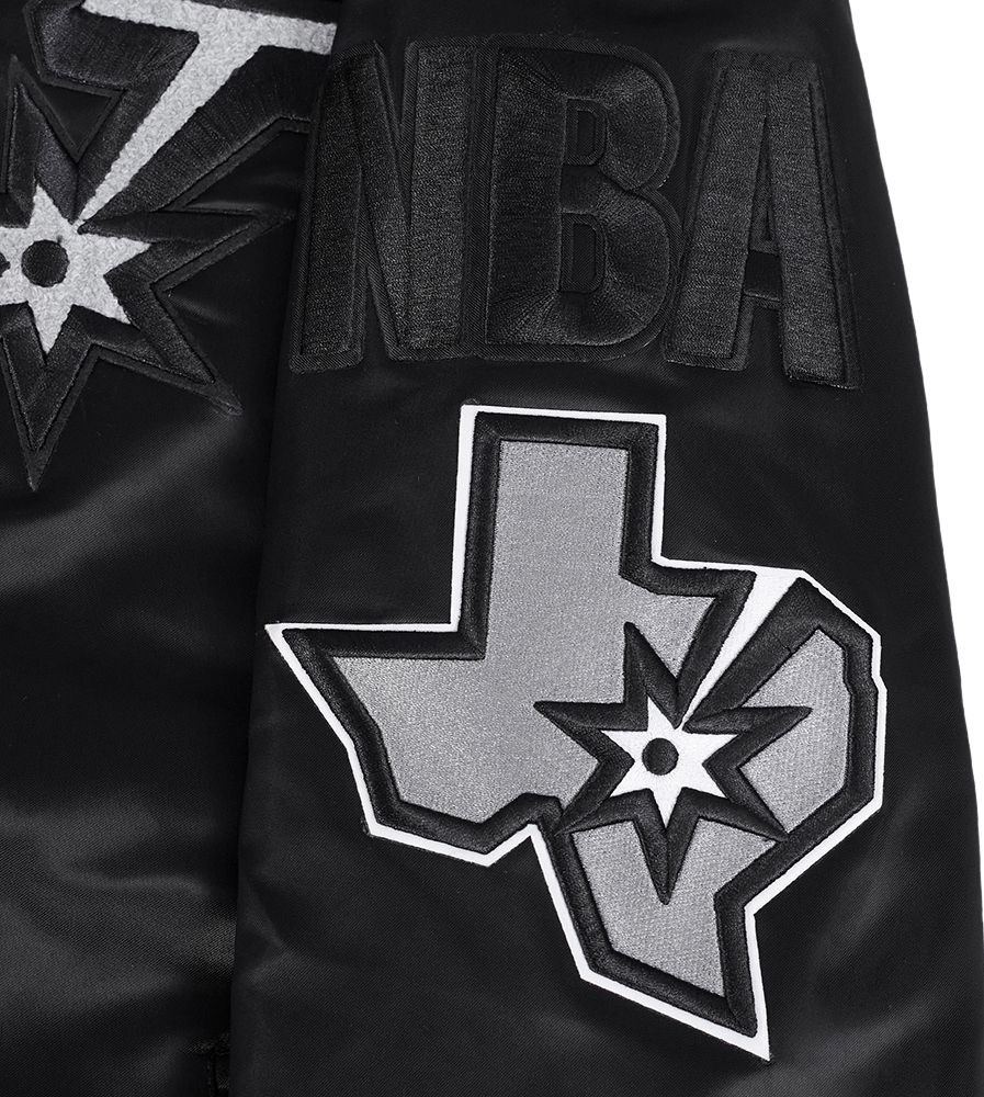 Pro Standard Men's San Antonio Spurs Black Mash Up Satin Jacket product image