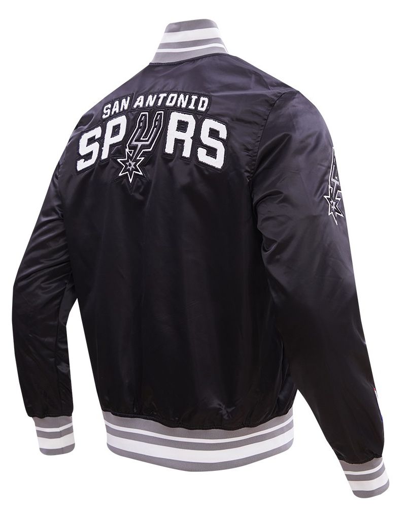 Pro Standard Men's San Antonio Spurs Black  Retro Classic Rib Satin Jacket product image
