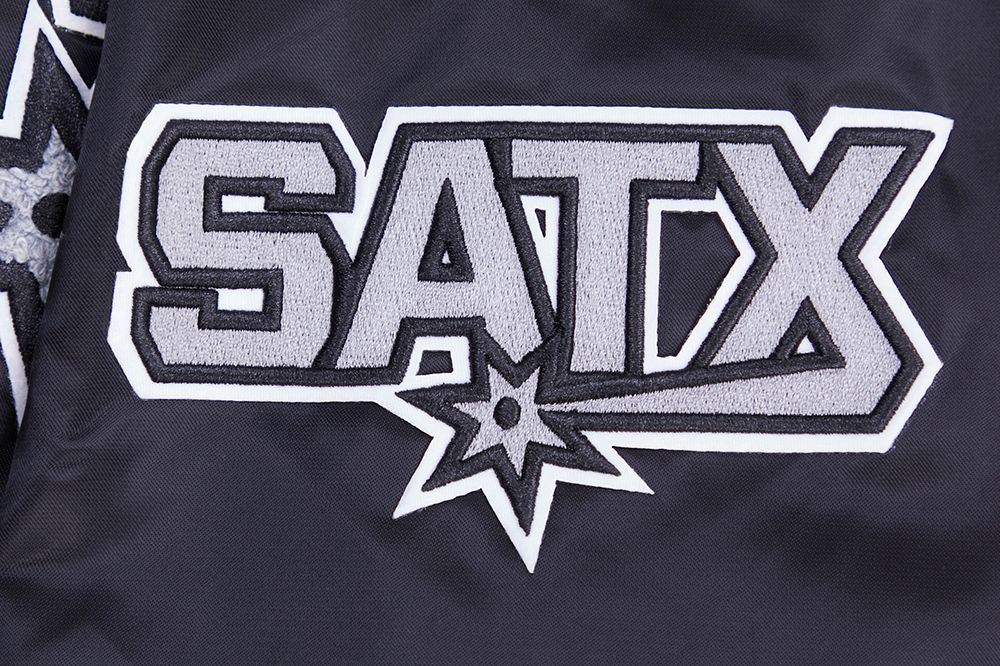 Pro Standard Men's San Antonio Spurs Black  Retro Classic Rib Satin Jacket product image