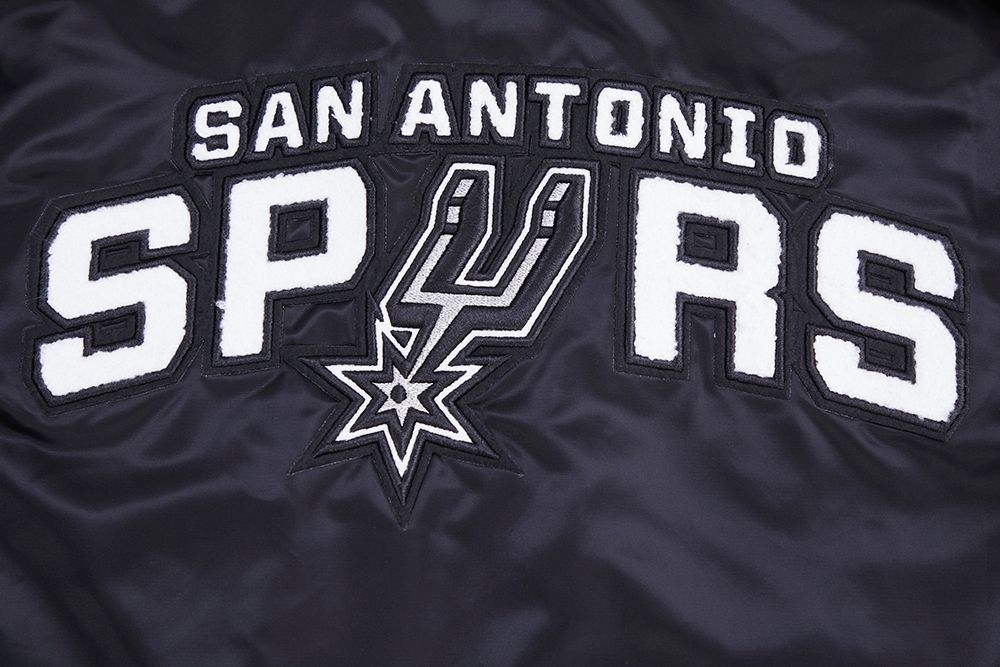Pro Standard Men's San Antonio Spurs Black  Retro Classic Rib Satin Jacket product image