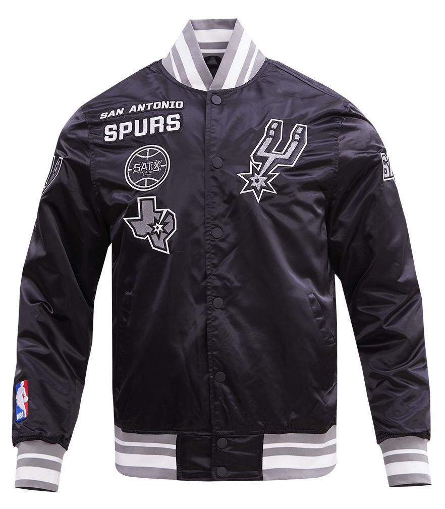 Pro Standard Men's San Antonio Spurs Black  Retro Classic Rib Satin Jacket product image