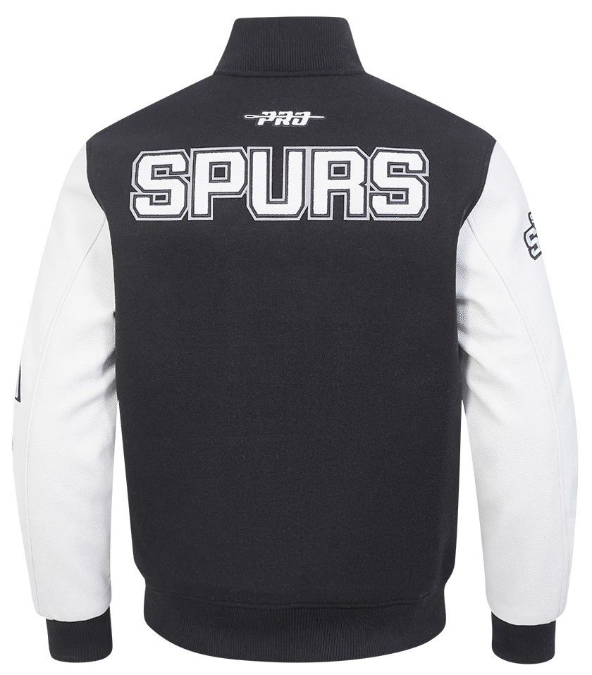 Pro Standard Men's San Antonio Spurs Black Classic Wool Varsity Jacket product image