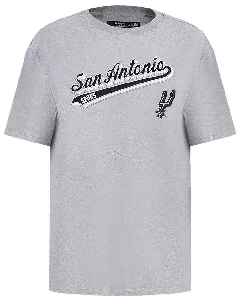 Pro Standard Women's San Antonio Spurs Grey Script Tail Boyfriend T-Shirt product image