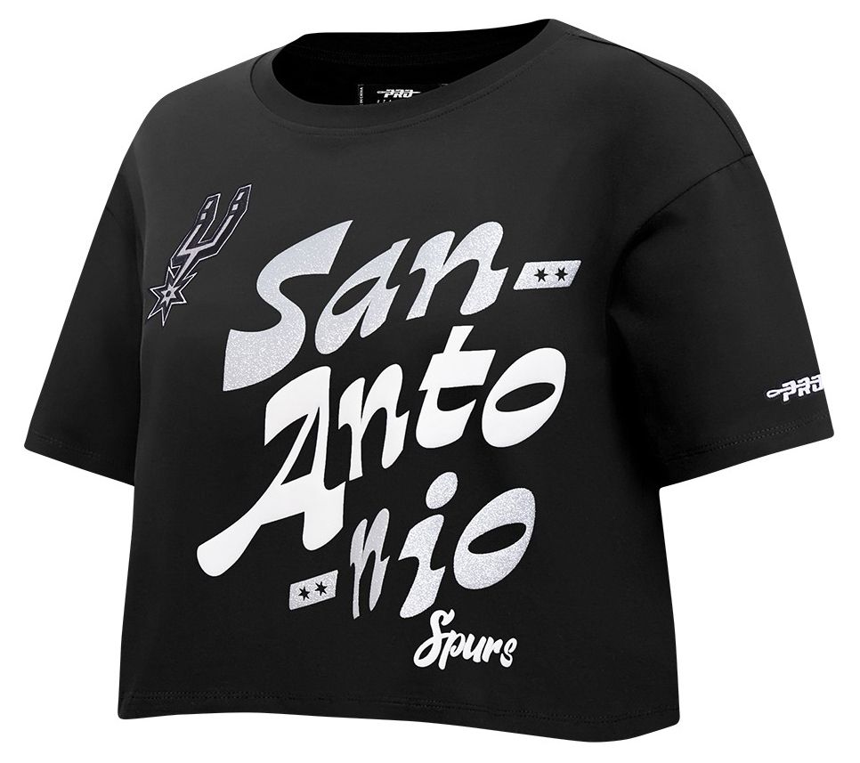 Pro Standard Women's San Antonio Spurs Black Wordplay Boxy T-Shirt product image