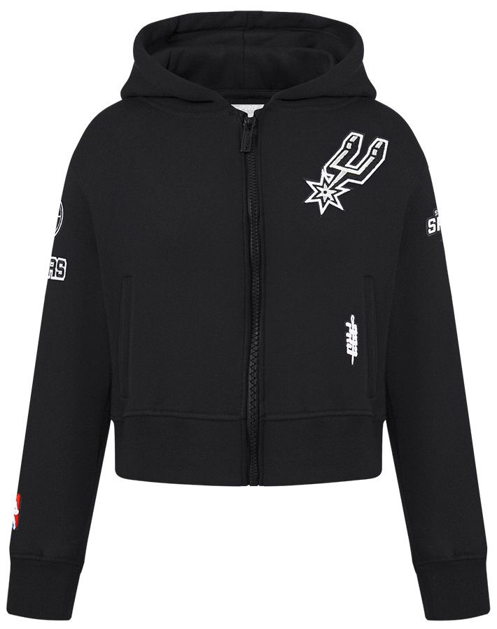 Pro Standard Girls' San Antonio Spurs Black Fleece Full Zip Hoodie product image