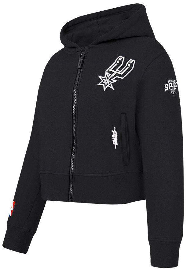 Pro Standard Girls' San Antonio Spurs Black Fleece Full Zip Hoodie product image