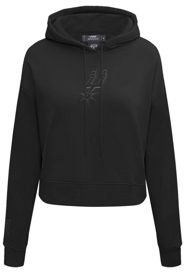 Pro Standard Women's San Antonio Spurs Black Neutral Cropped Fleece Pullover Hoodie product image