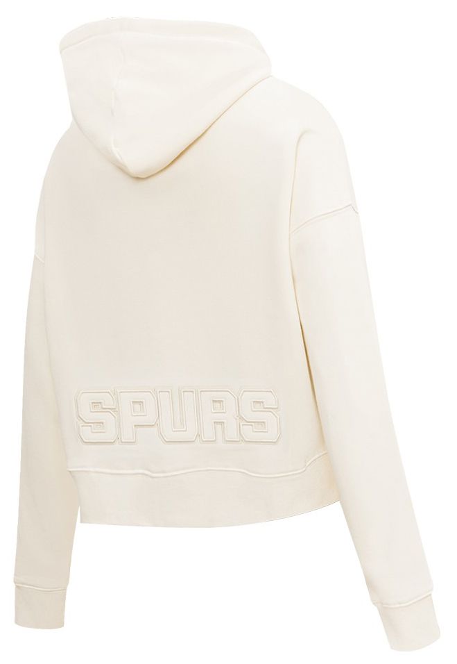 Pro Standard Women's San Antonio Spurs Off White Neutral Cropped Fleece Pullover Hoodie product image