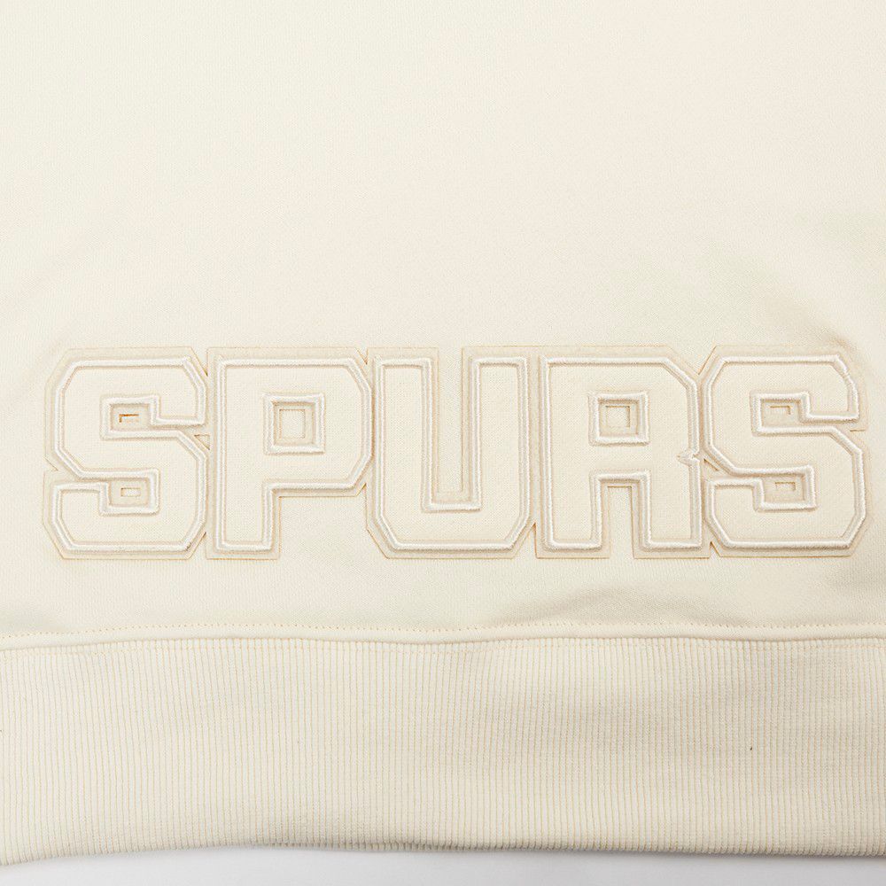 Pro Standard Women's San Antonio Spurs Off White Neutral Cropped Fleece Pullover Hoodie product image