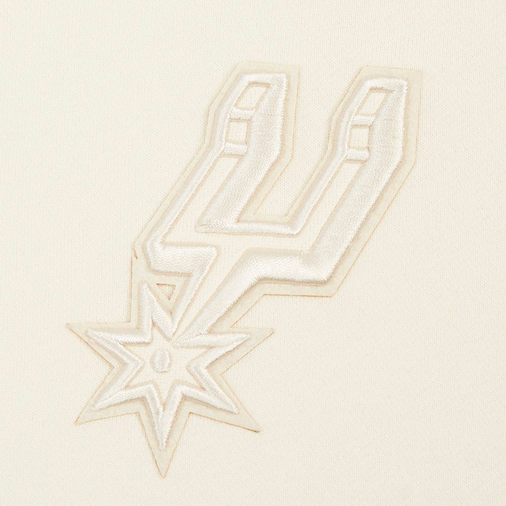 Pro Standard Women's San Antonio Spurs Off White Neutral Cropped Fleece Pullover Hoodie product image