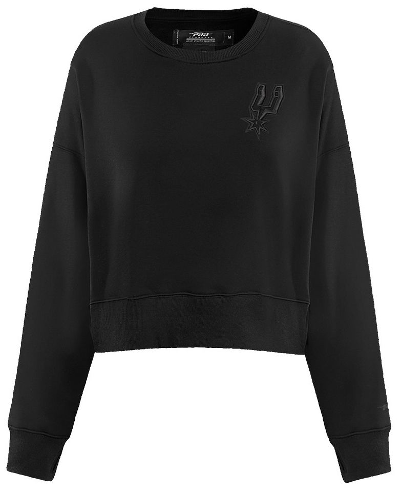Pro Standard Women's San Antonio Spurs Black Neutral Fleece Crewneck Sweatshirt product image