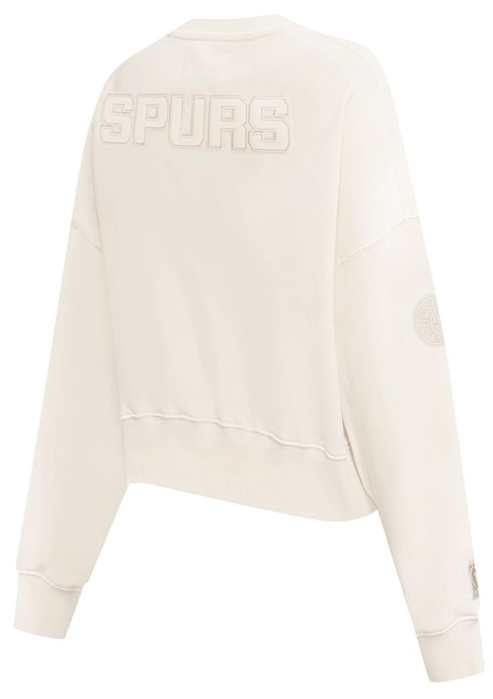 Pro Standard Women's San Antonio Spurs Off White Neutral Fleece Crewneck Sweatshirt product image