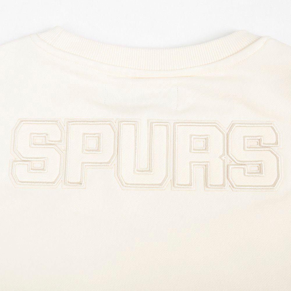 Pro Standard Women's San Antonio Spurs Off White Neutral Fleece Crewneck Sweatshirt product image
