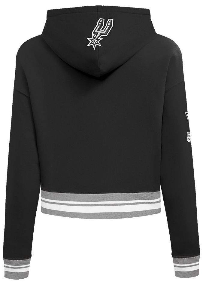 Pro Standard Women's San Antonio Spurs Black Retro Classic Cropped Fleece Pullover Hoodie product image