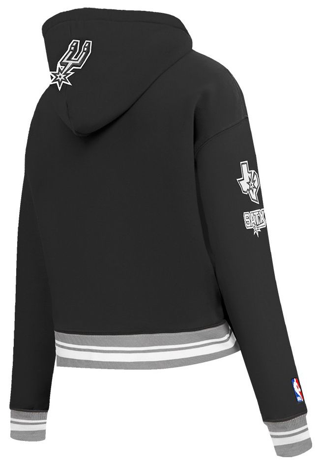 Pro Standard Women's San Antonio Spurs Black Retro Classic Cropped Fleece Pullover Hoodie product image