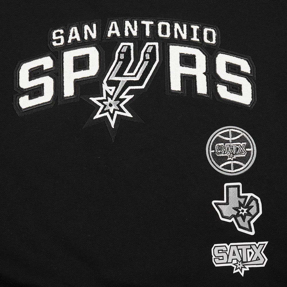 Pro Standard Women's San Antonio Spurs Black Retro Classic Fleece Crewneck Sweatshirt product image