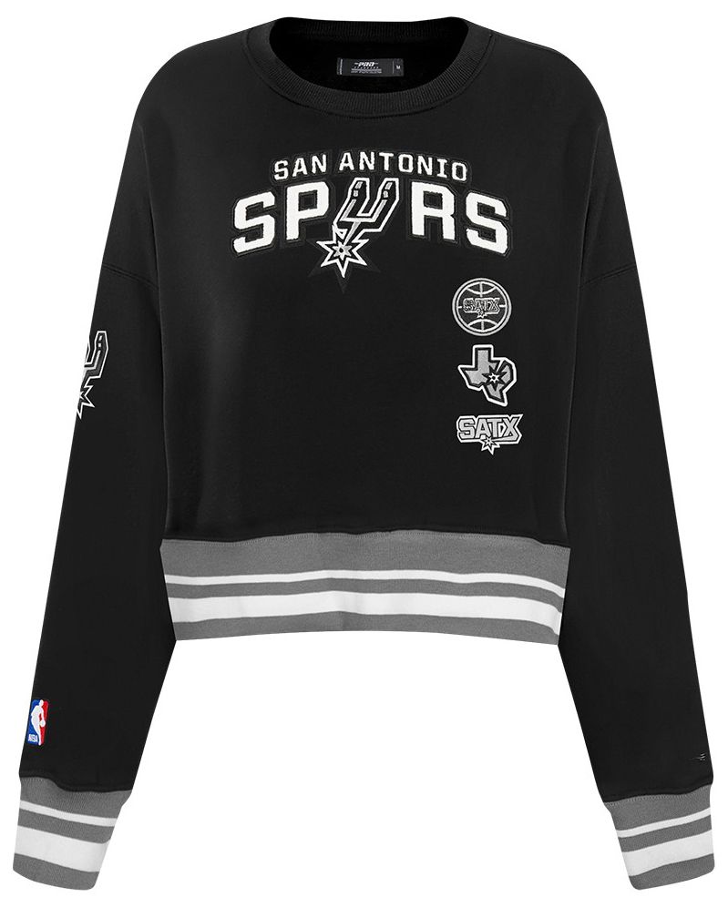 Pro Standard Women's San Antonio Spurs Black Retro Classic Fleece Crewneck Sweatshirt product image