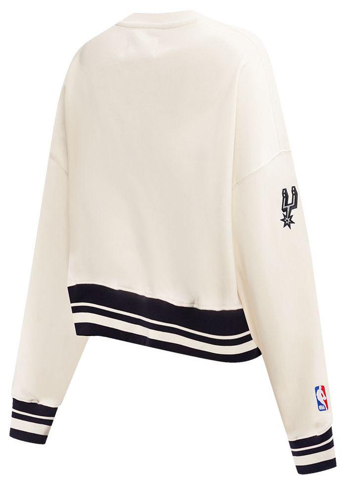 Pro Standard Women's San Antonio Spurs Off White Retro Classic Fleece Crewneck Sweatshirt product image