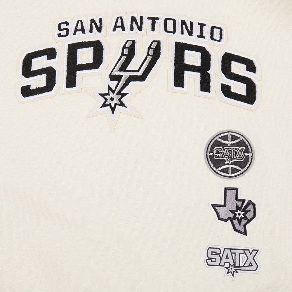 Pro Standard Women's San Antonio Spurs Off White Retro Classic Fleece Crewneck Sweatshirt product image