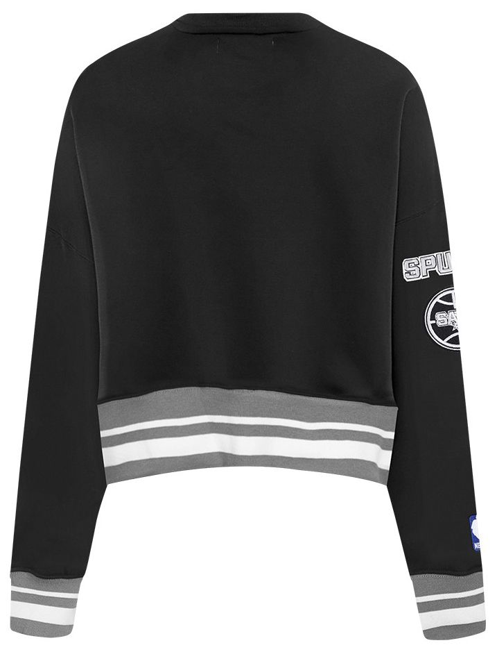 Pro Standard Women's San Antonio Spurs Black Mash Up Rib Fleece Crewneck Sweatshirt product image