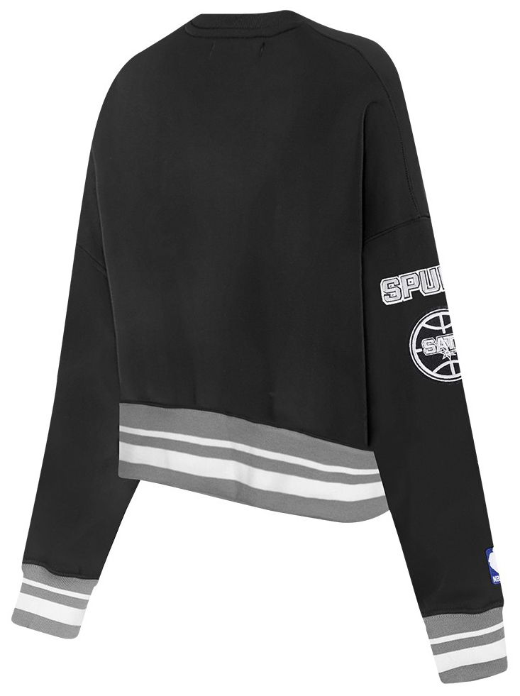 Pro Standard Women's San Antonio Spurs Black Mash Up Rib Fleece Crewneck Sweatshirt product image