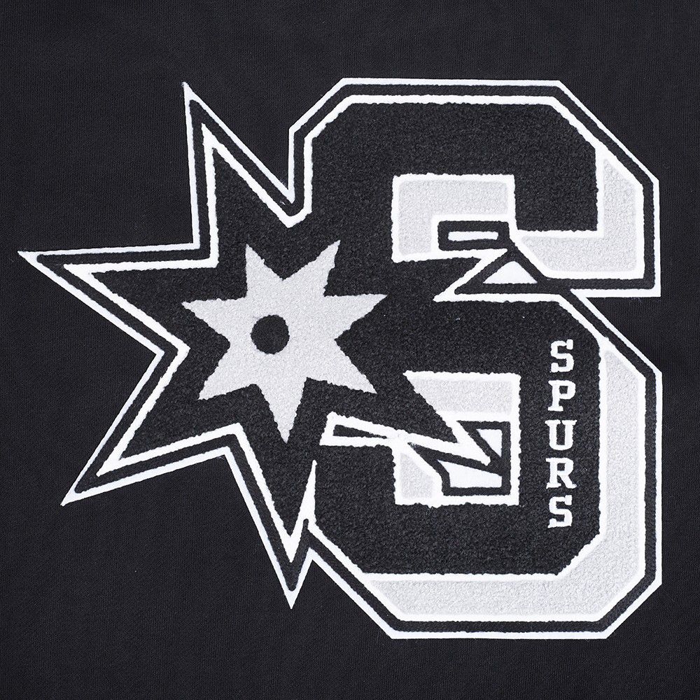 Pro Standard Women's San Antonio Spurs Black Mash Up Rib Fleece Crewneck Sweatshirt product image