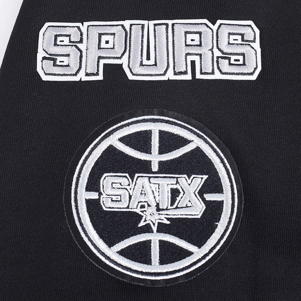 Pro Standard Women's San Antonio Spurs Black Mash Up Rib Fleece Crewneck Sweatshirt product image