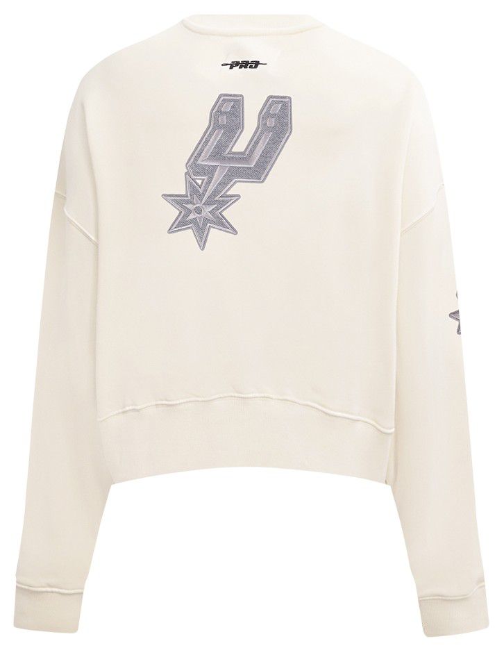 Pro Standard Women's San Antonio Spurs Off White Reverse French Terry Crewneck Sweatshirt product image